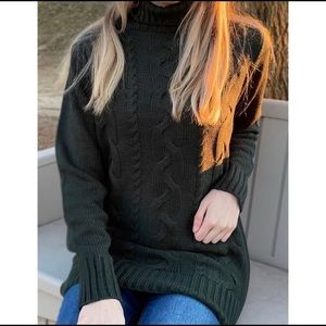 𝅺✨NEW✨ Cable Knit Turtleneck Sweater- Green